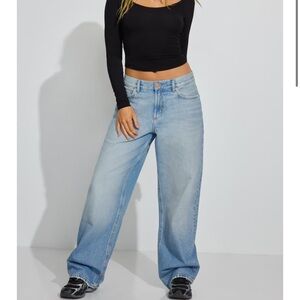 Light Blue Baggy Wide Leg Jeans